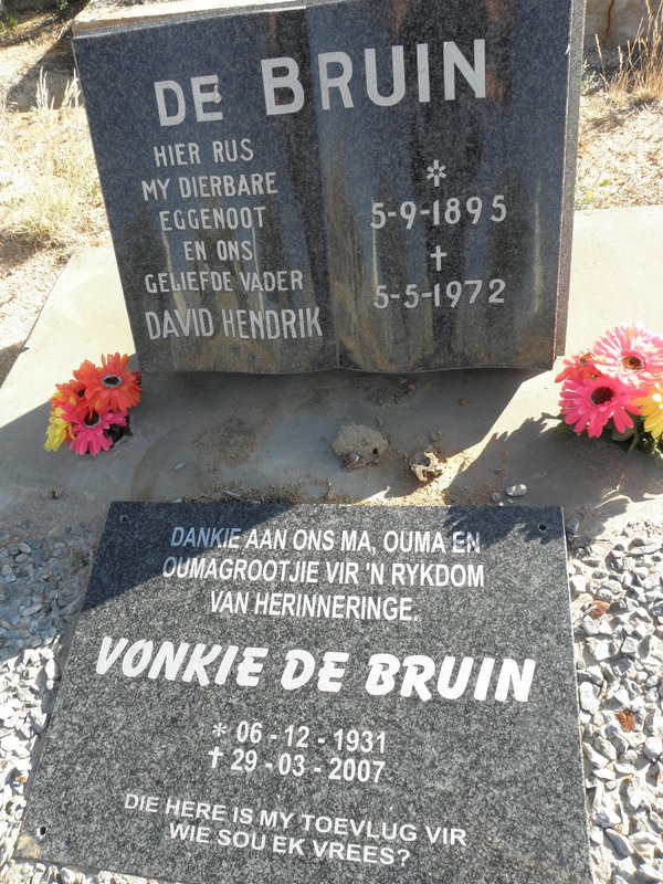 BRUIN David Hendrik, de 1895-1972 :: DE BRUIN Vonkie 1931-2007