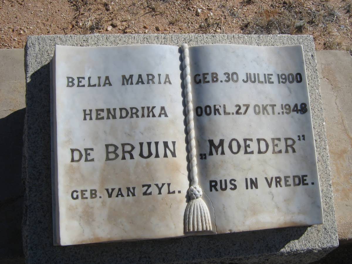 BRUIN Belia Maria Hendrika, de nee VAN ZYL 1900-1948