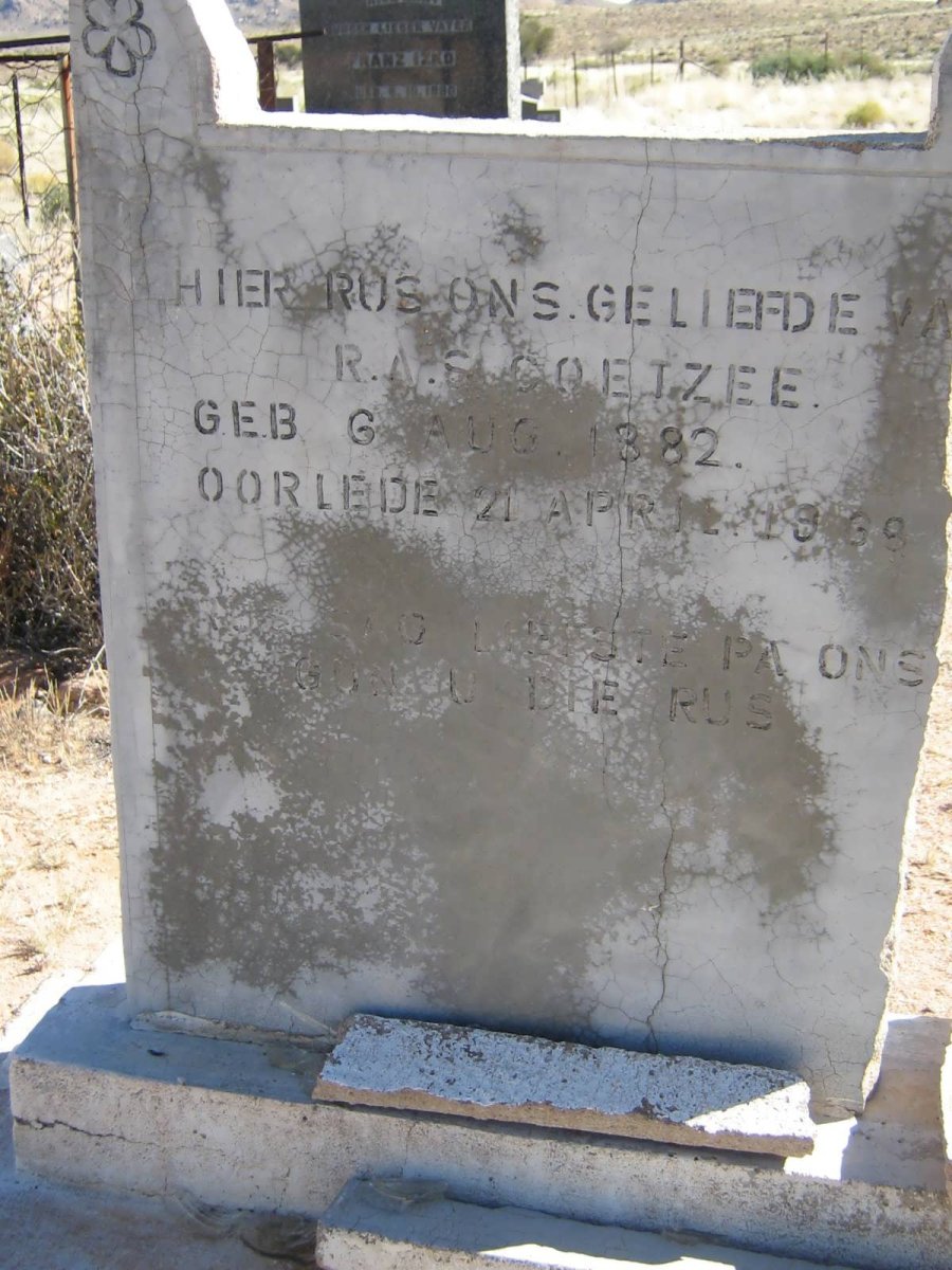 COETZEE R.A.S. 1882-1938