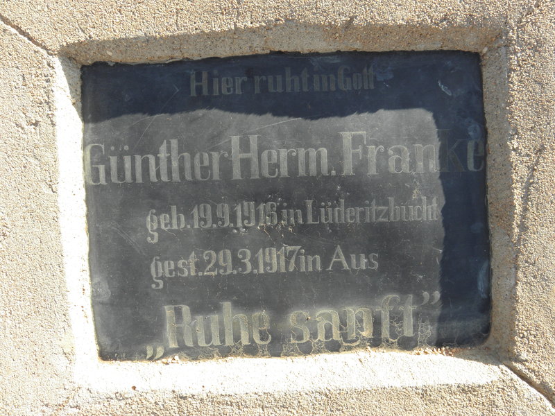 FRANKE Gunter Herm. 1916-1917