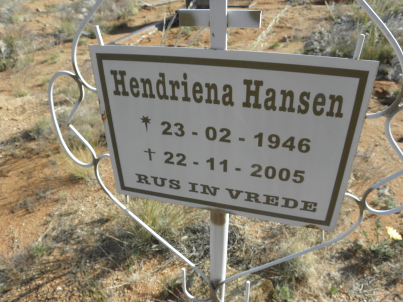 HANSEN Hendriena 1946-2005