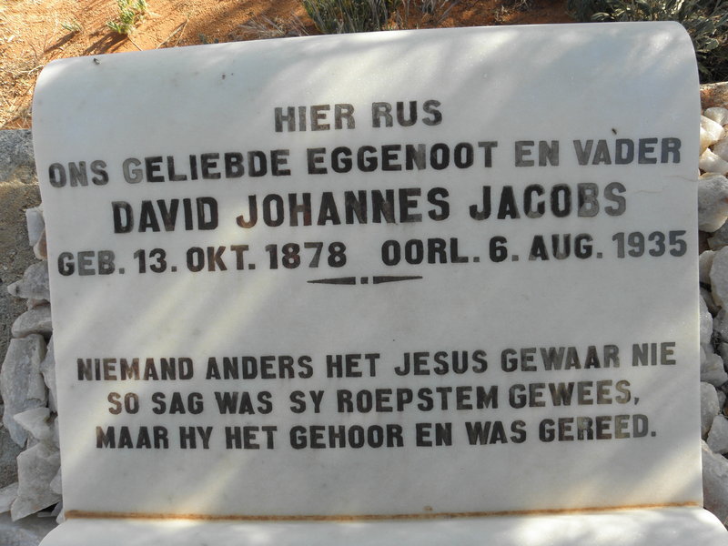 JACOBS David Johannes 1878-1935