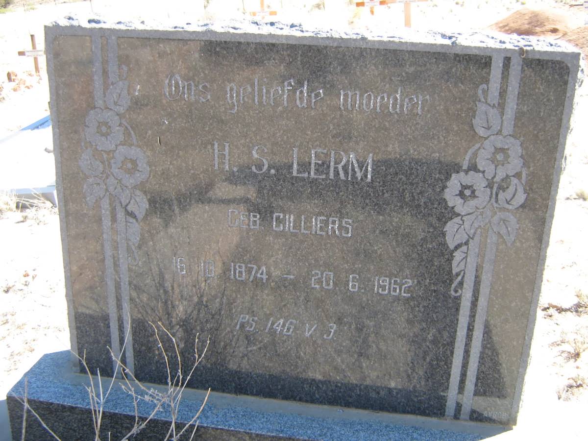 LERM H.S. nee CILLIERS 1874-1962