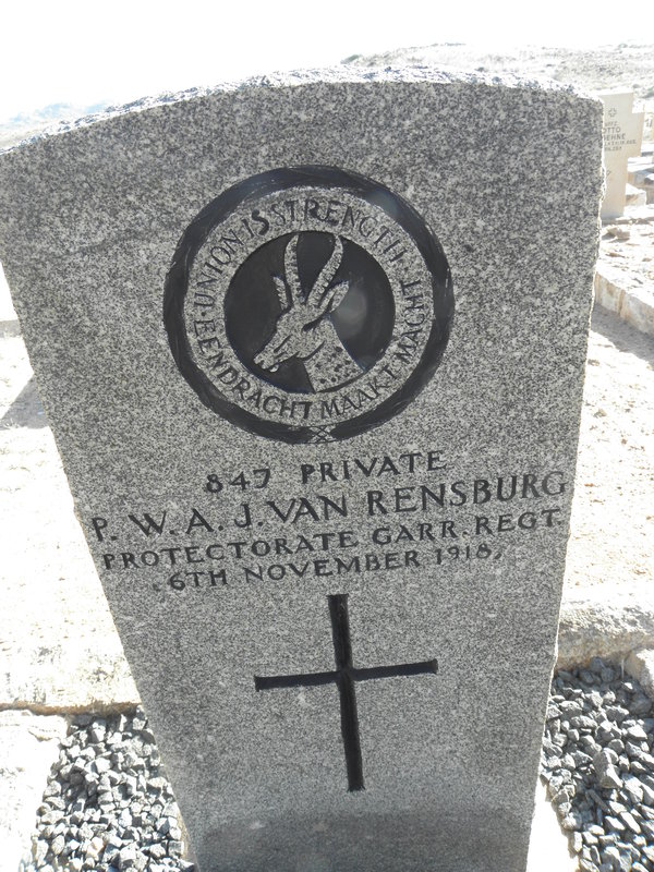 RENSBURG P.W.A., van -1918