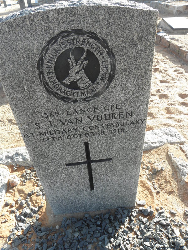 VUUREN S.J., van -1918