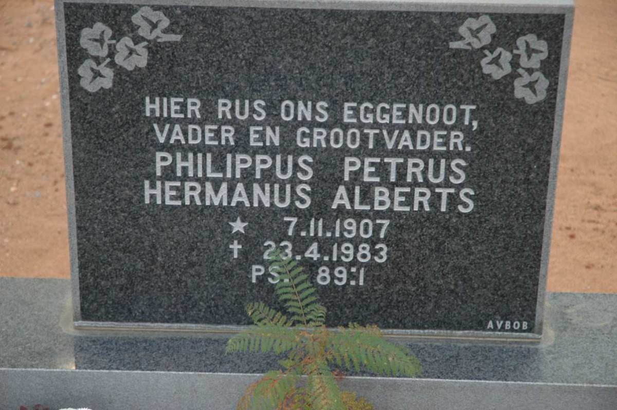 ALBERTS Philippus Petrus Hermanus 1907-1983