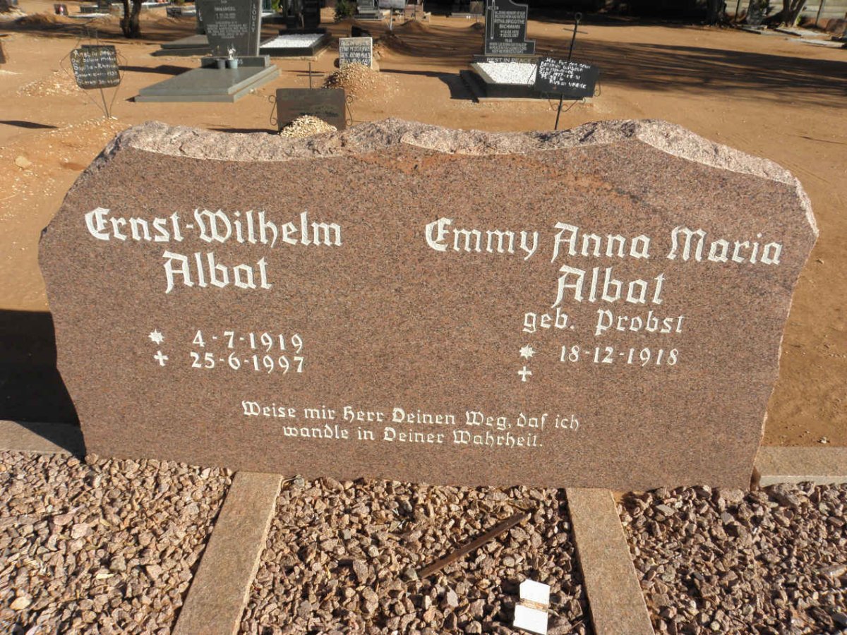 ALBAT Ernst-Wilhelm 1919-1997 &amp; Emmy Anna Maria PROBST 1918-