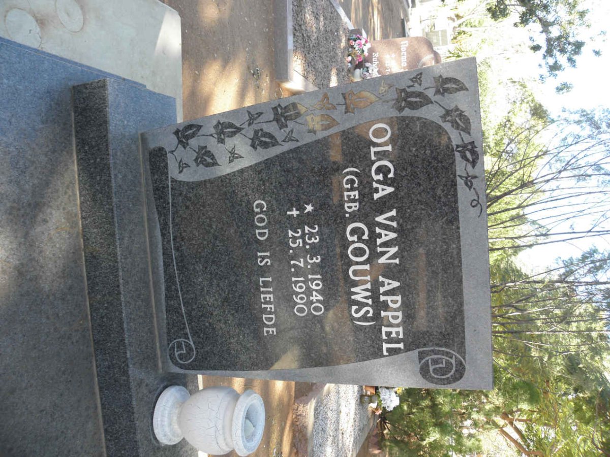 APPEL Olga, van nee GOUWS 1940-1990