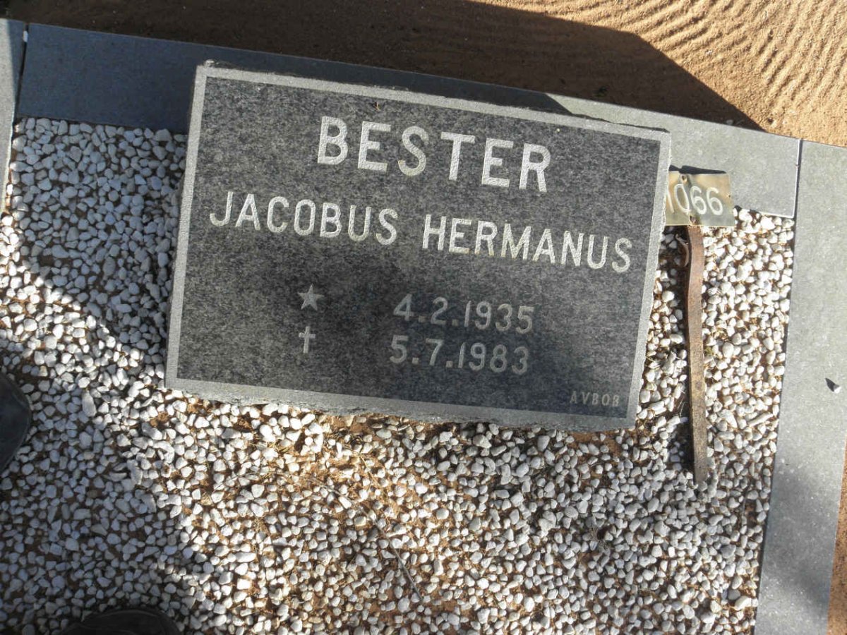 BESTER Jacobus Hermanus 1935-1983