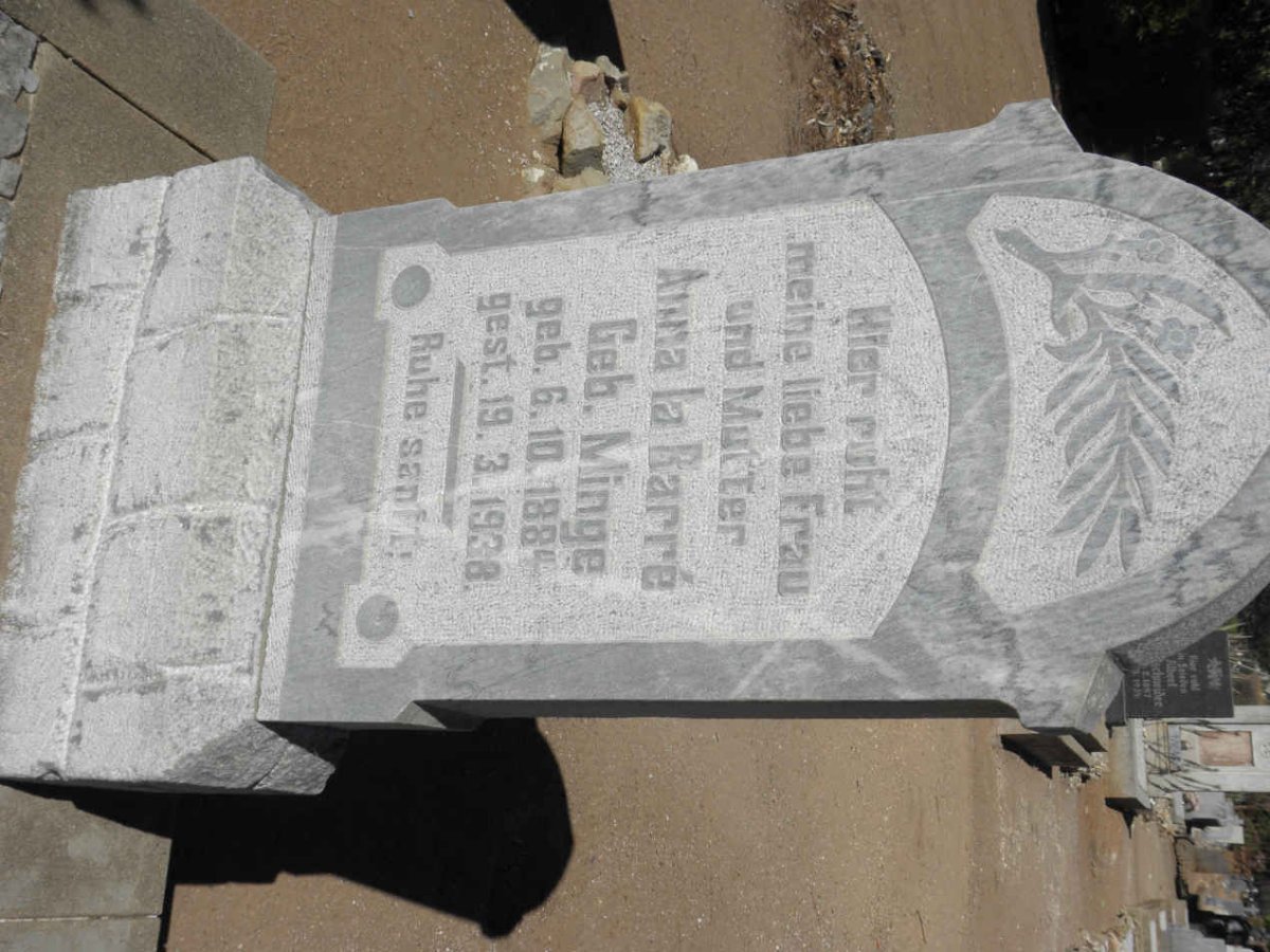 BARRÉ Anna, la nee MINGE 1884-1938