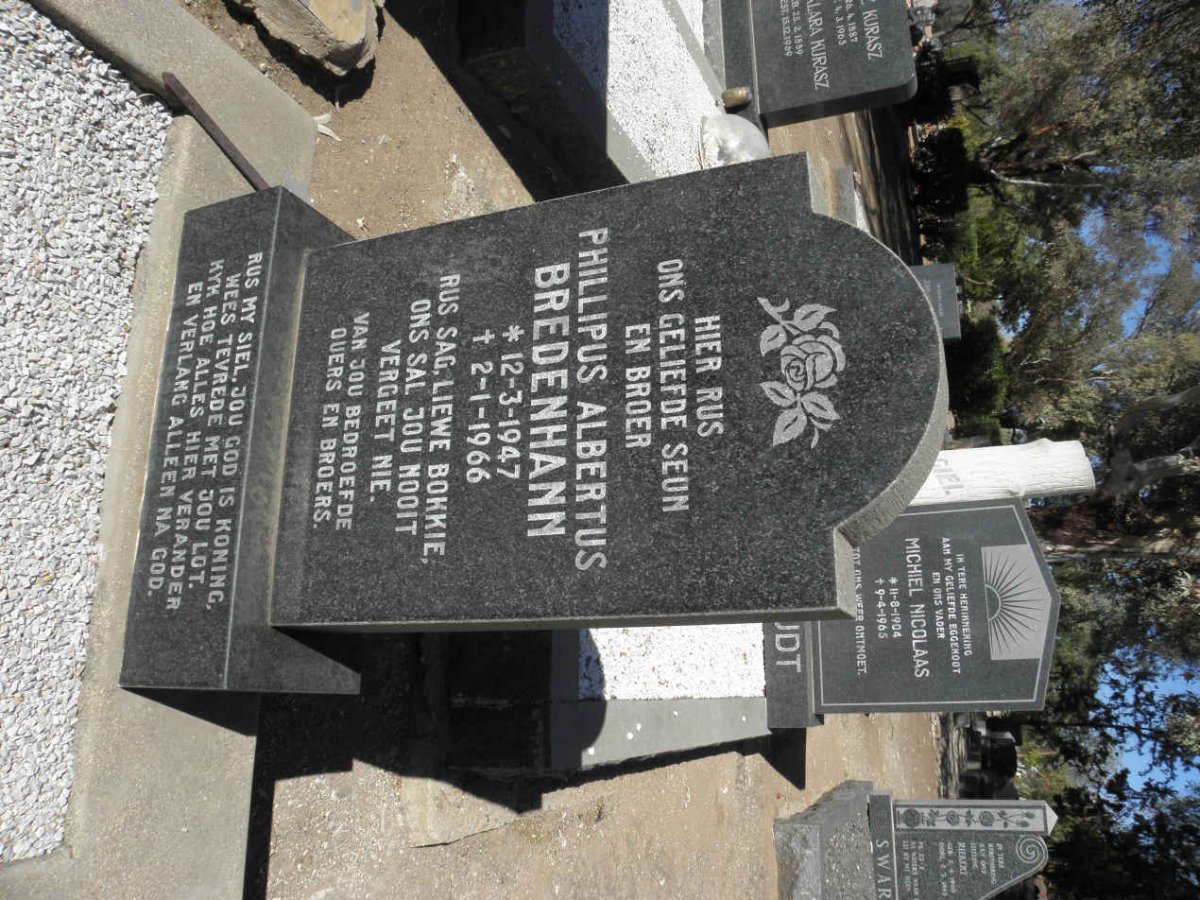 BREDENHANN Phillipus Albertus 1947-1966