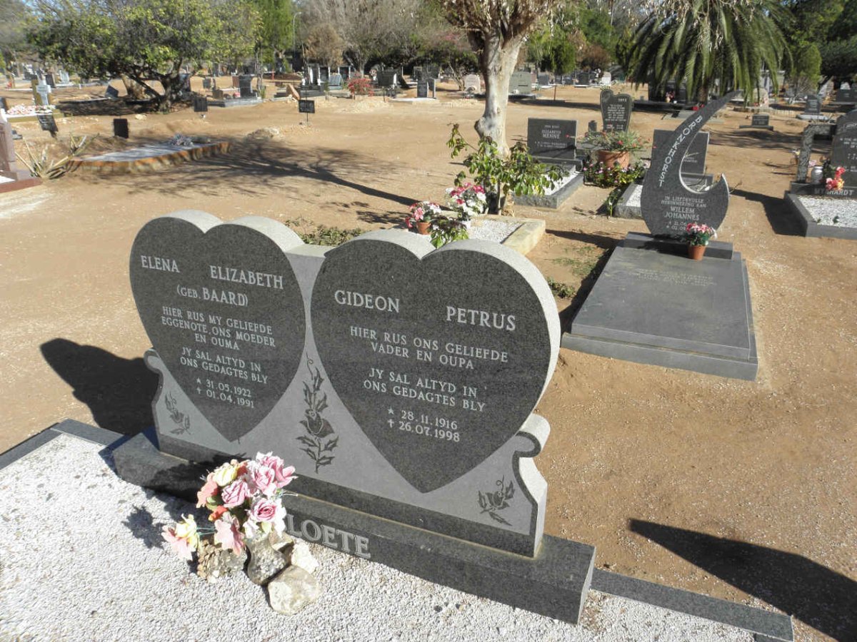 CLOETE Gideon Petrus 1916-1998 &amp; Elena Elizabeth BAARD 1922-1991
