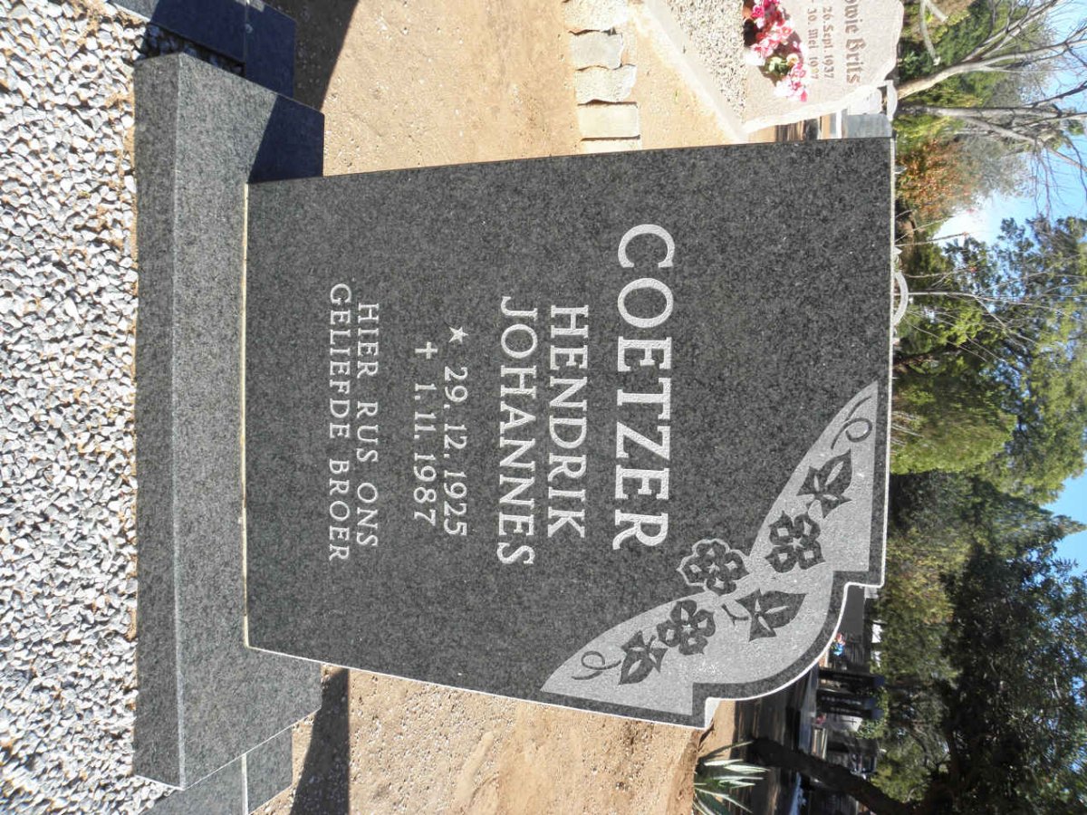 COETZER Hendrik Johannes 1925-1987