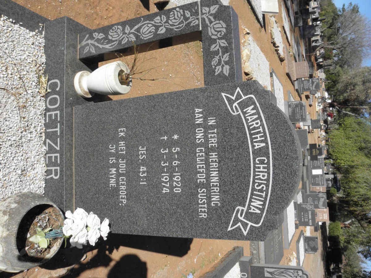 COETZER Martha Christina 1920-1974