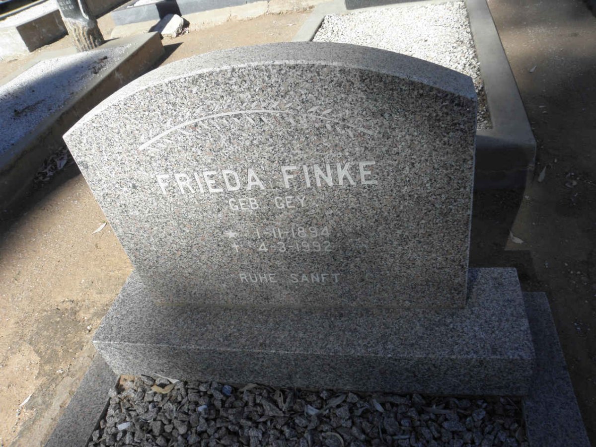 FINKE Frieda nee GEY 1894-1992