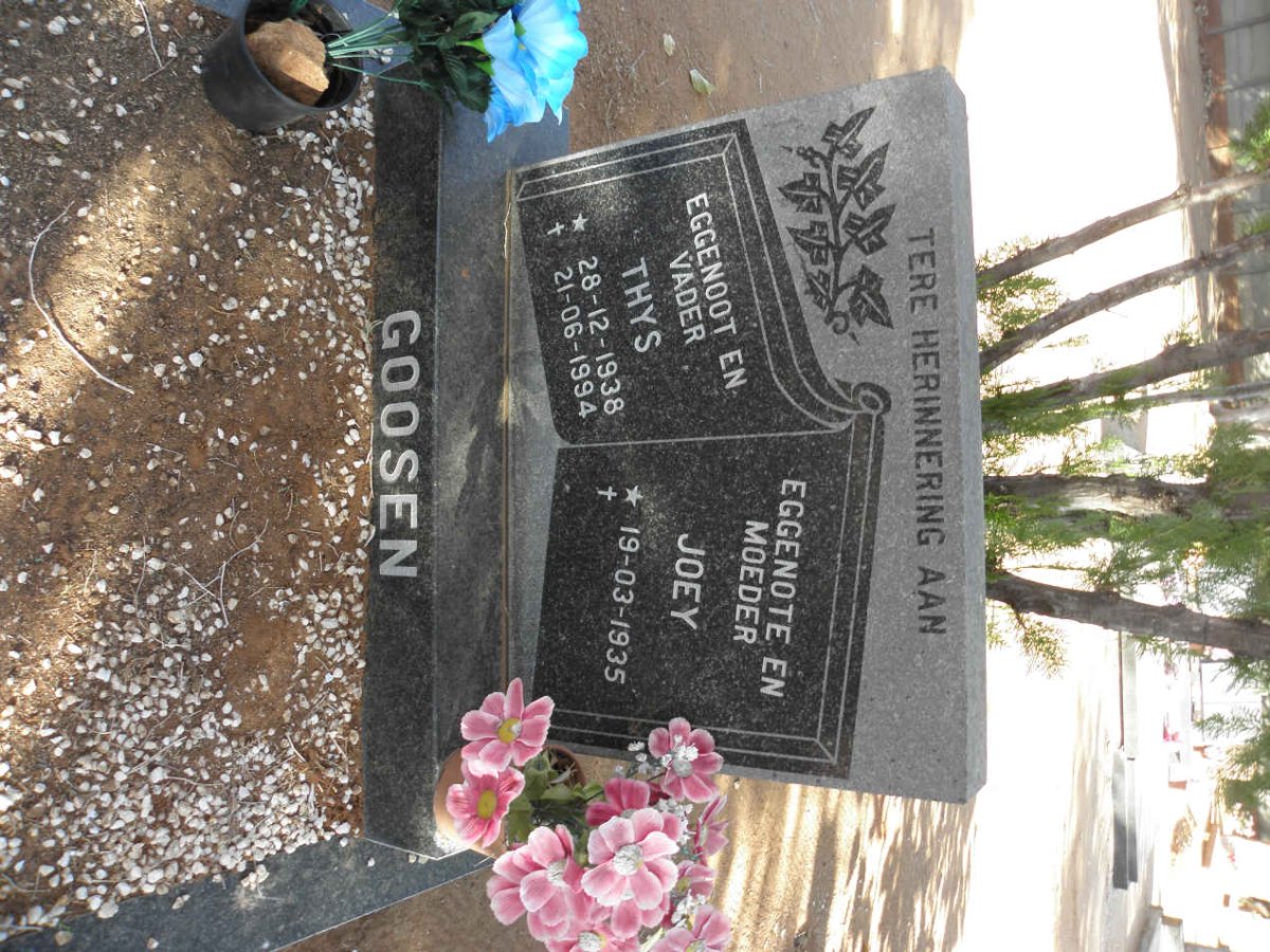 GOOSEN Thys 1938-1994 &amp; Joey 1935-