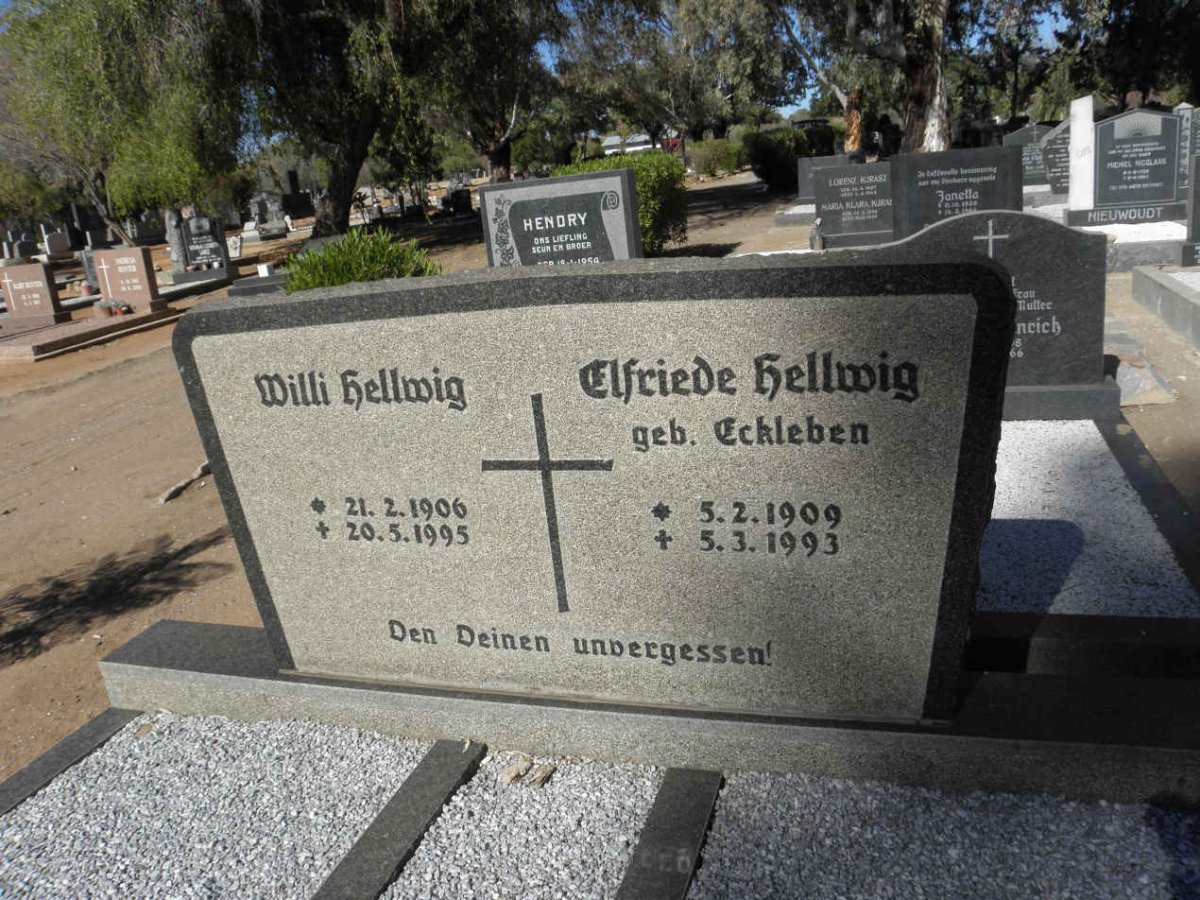 HELLWIG Willi 1906-1995 &amp; Elfrieda ECKLEBEN 1909-1993