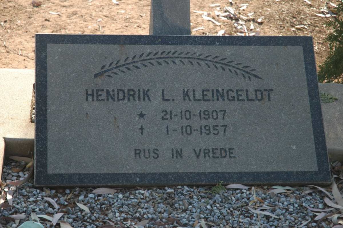 KLEINGELDT Hendrik L. 1907-1957