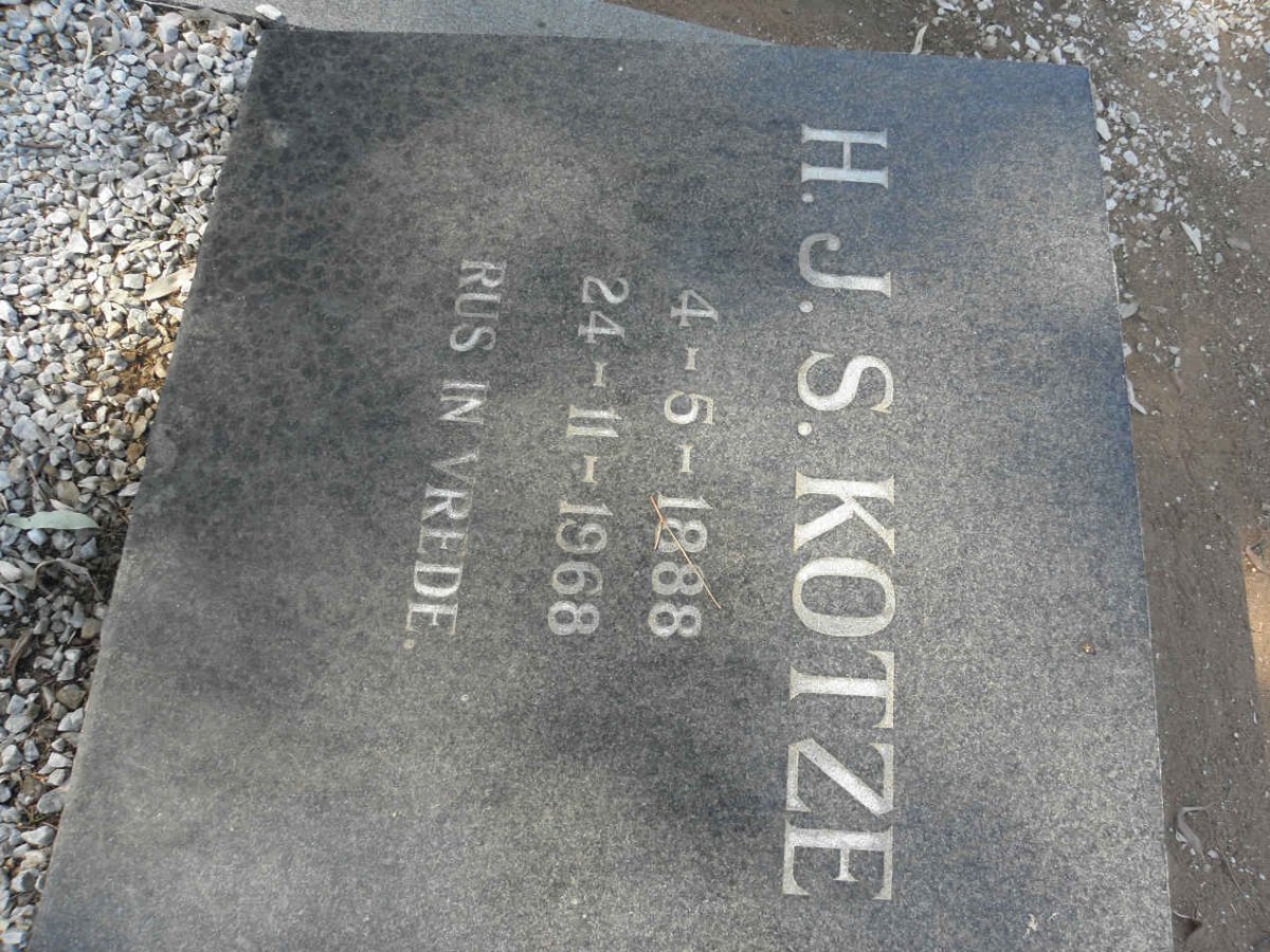 KOTZE H.J.S. 1888-1968
