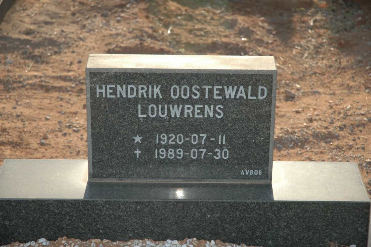 LOUWRENS Hendrik Oostewald  1920-1989