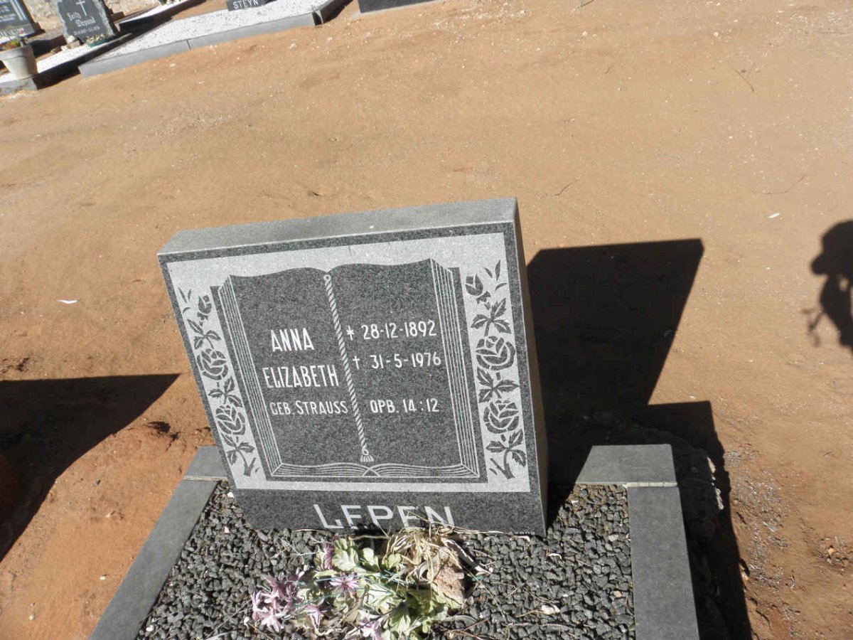 LEPEN Anna Elizabeth nee STRAUSS 1892-1976