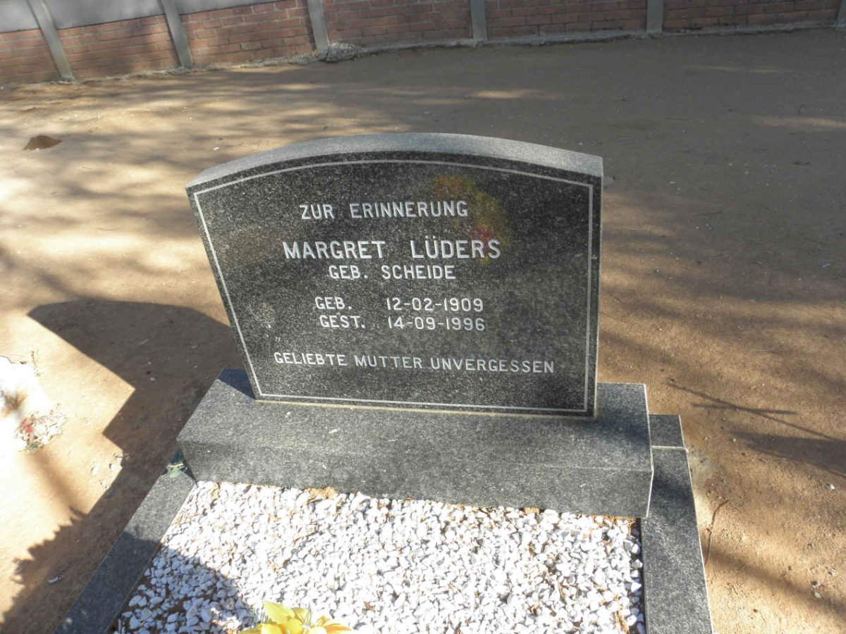 LÜDERS Margret nee SCHEIDE 1909-1996