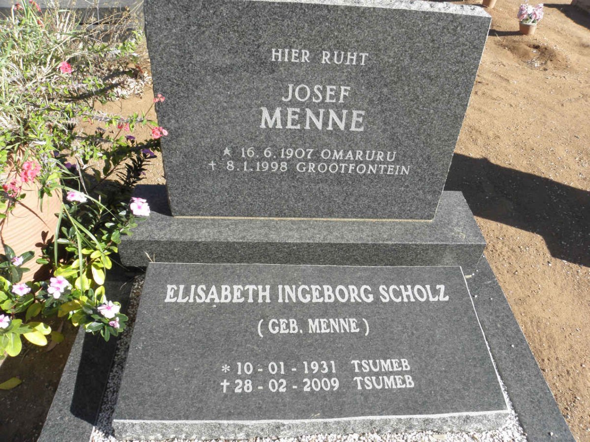 MENNE Josef 1907-1998 :: SCHOLZ Elisabeth Ingeborg nee MENNE 1931-2009