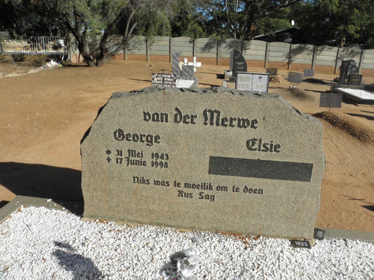MERWE George, van der 1943-1998 &amp; Elsie