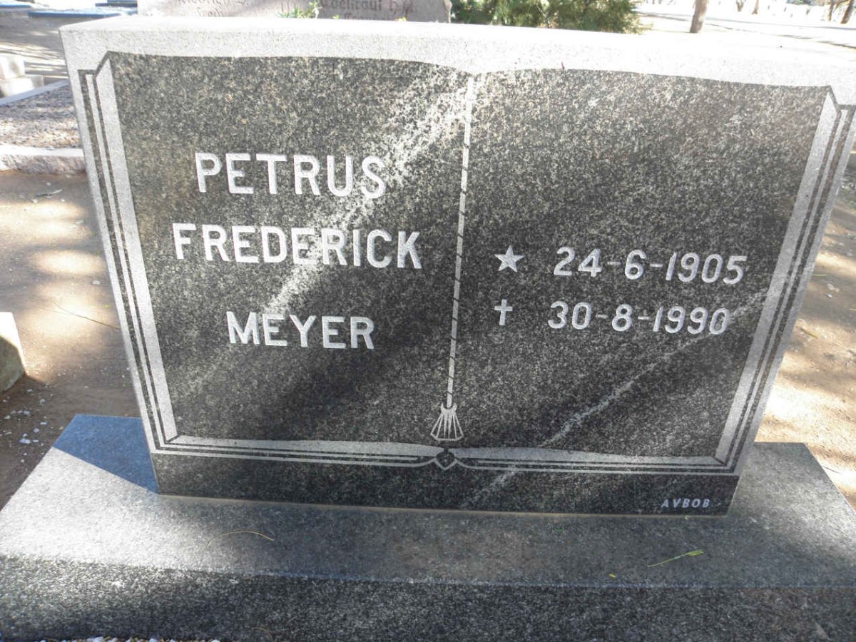 MEYER Petrus Frederick 1905-1990
