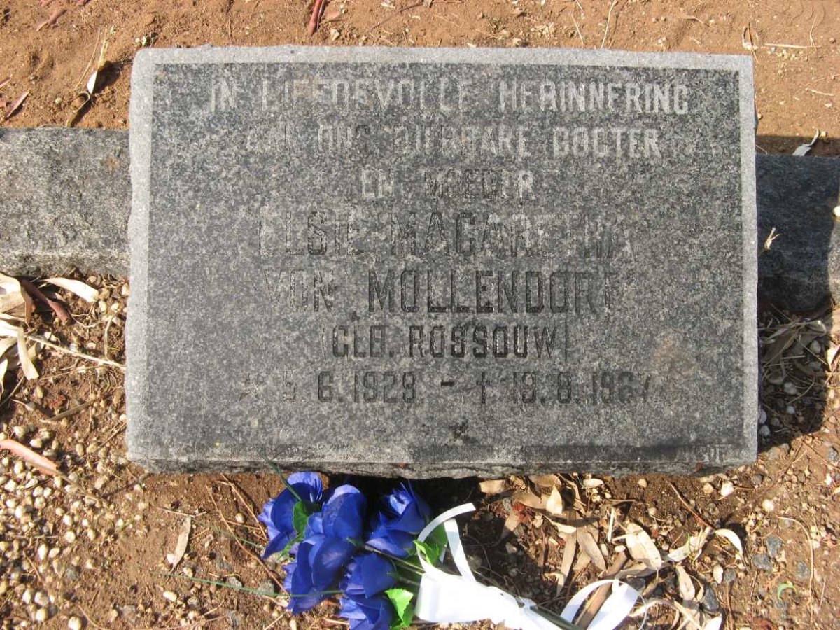 MOLLENDORF Elsie Magaretha, van nee ROSSOUW 1929-1967