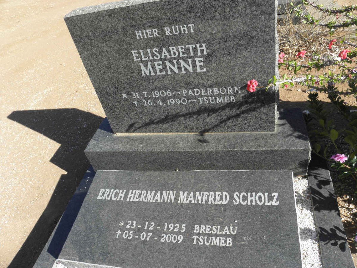 MENNE Elisabeth 1906-1990 :: SCHOLZ Erich Hermann Manfred 1925-2009