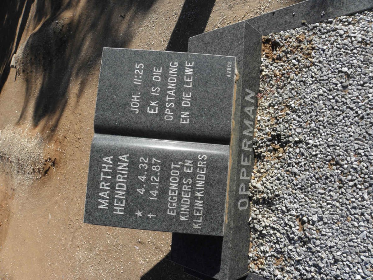 OPPERMAN Martha Hendrina 1932-1987