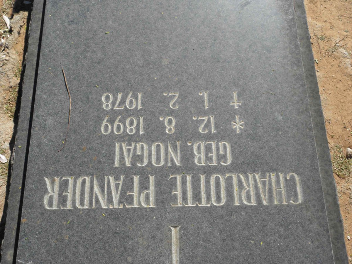 PFANDER Charlotte nee NOGAI 1899-1978