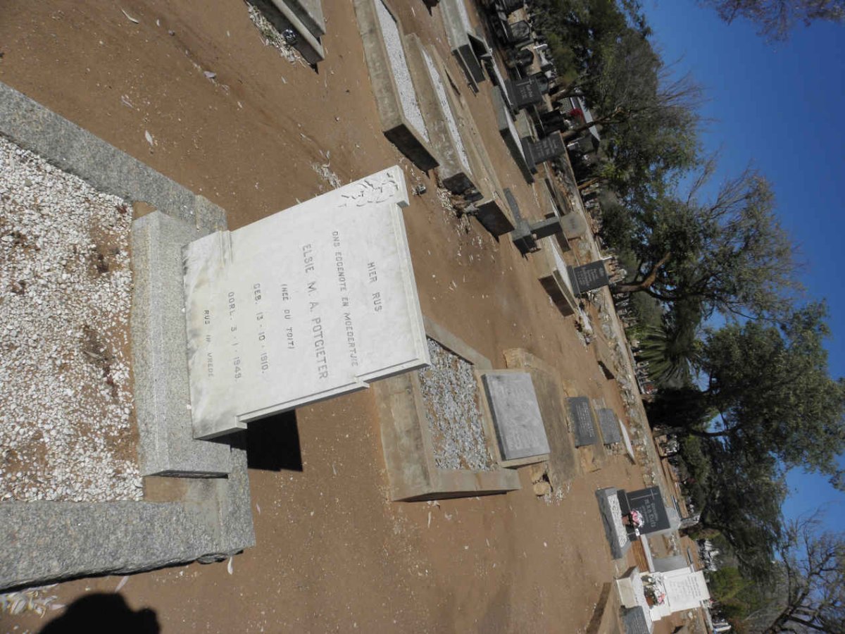 POTGIETER Elsie M.A. nee DU TOIT 1910-1949