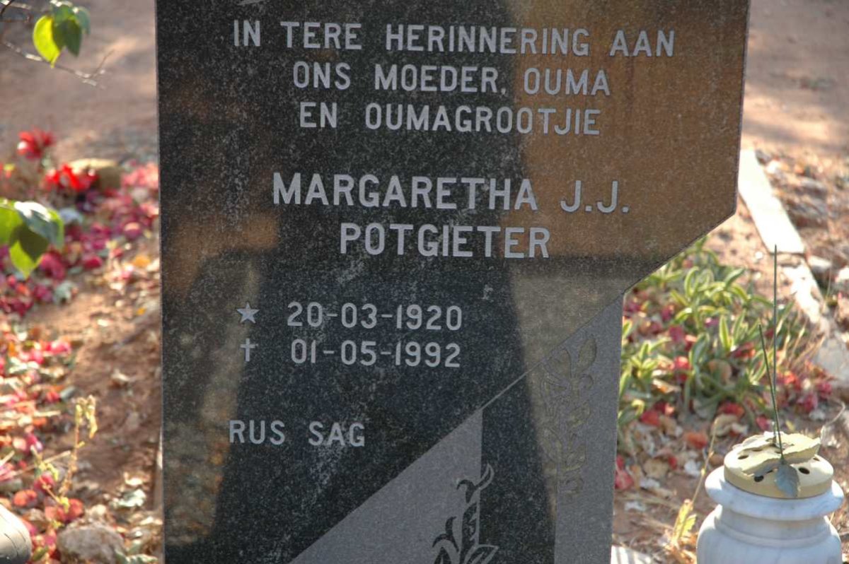 POTGIETER Margaretha J.J. 1920-1992