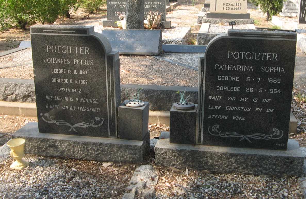 POTGIETER Johannes Petrus 1887-1969 &amp; Catharina Sophia 1889-1964
