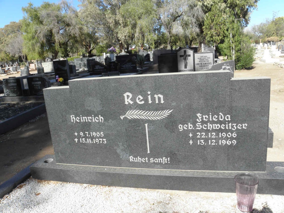 REIN Heinrich 1905-1973 &amp; Frieda SCHWEITZER 1906-1969