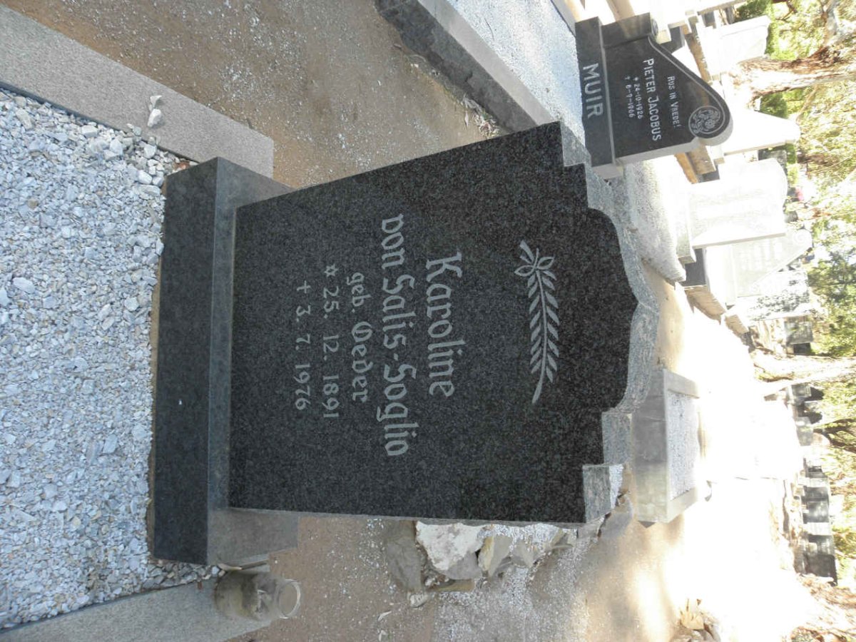SOGLIO Karoline, VON SALIS nee OEDER 1891-1976