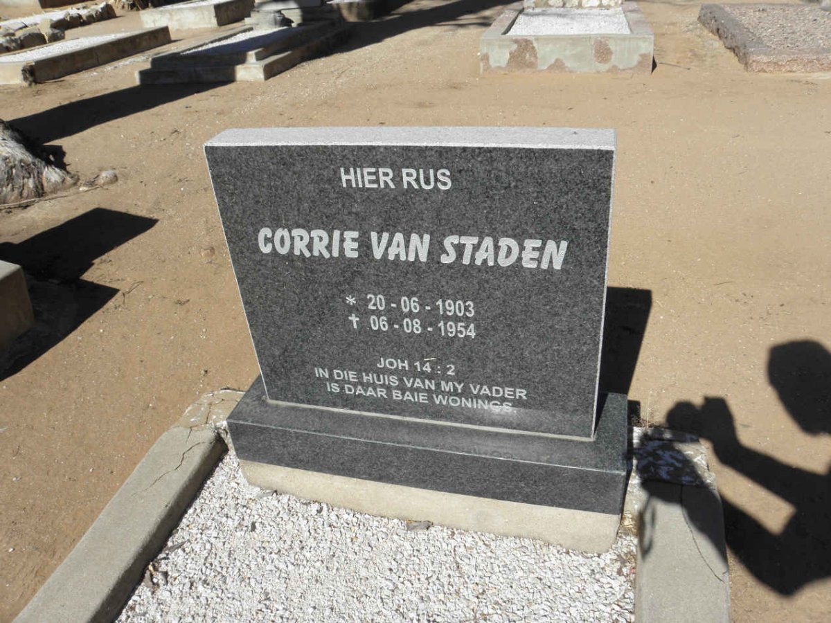 STADEN Corrie, van 1903-1954