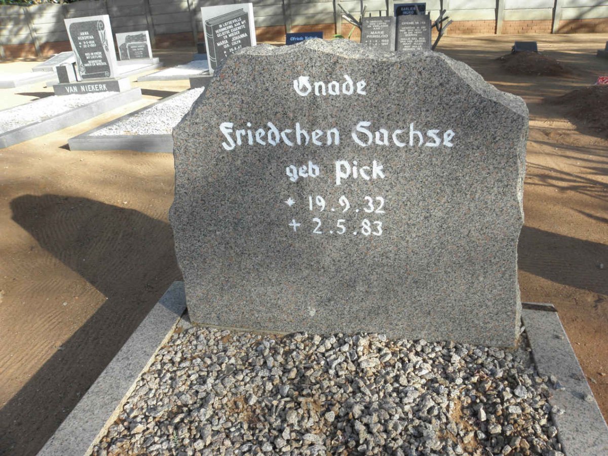 SACHSE Friedchen nee PICK 1932-1983