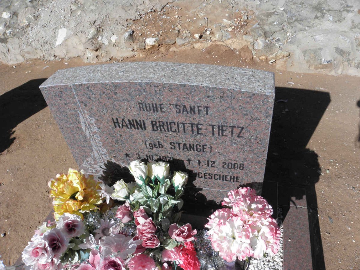 TIETZ Hanni Brigitte nee STANGE 1921-2008