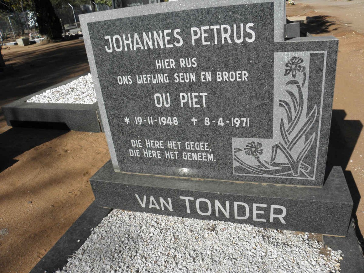 TONDER Johannes Petrus, van 1948-1971