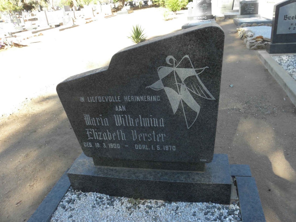 VERSTER Maria Wilhelmina Elizabeth 1900-1970