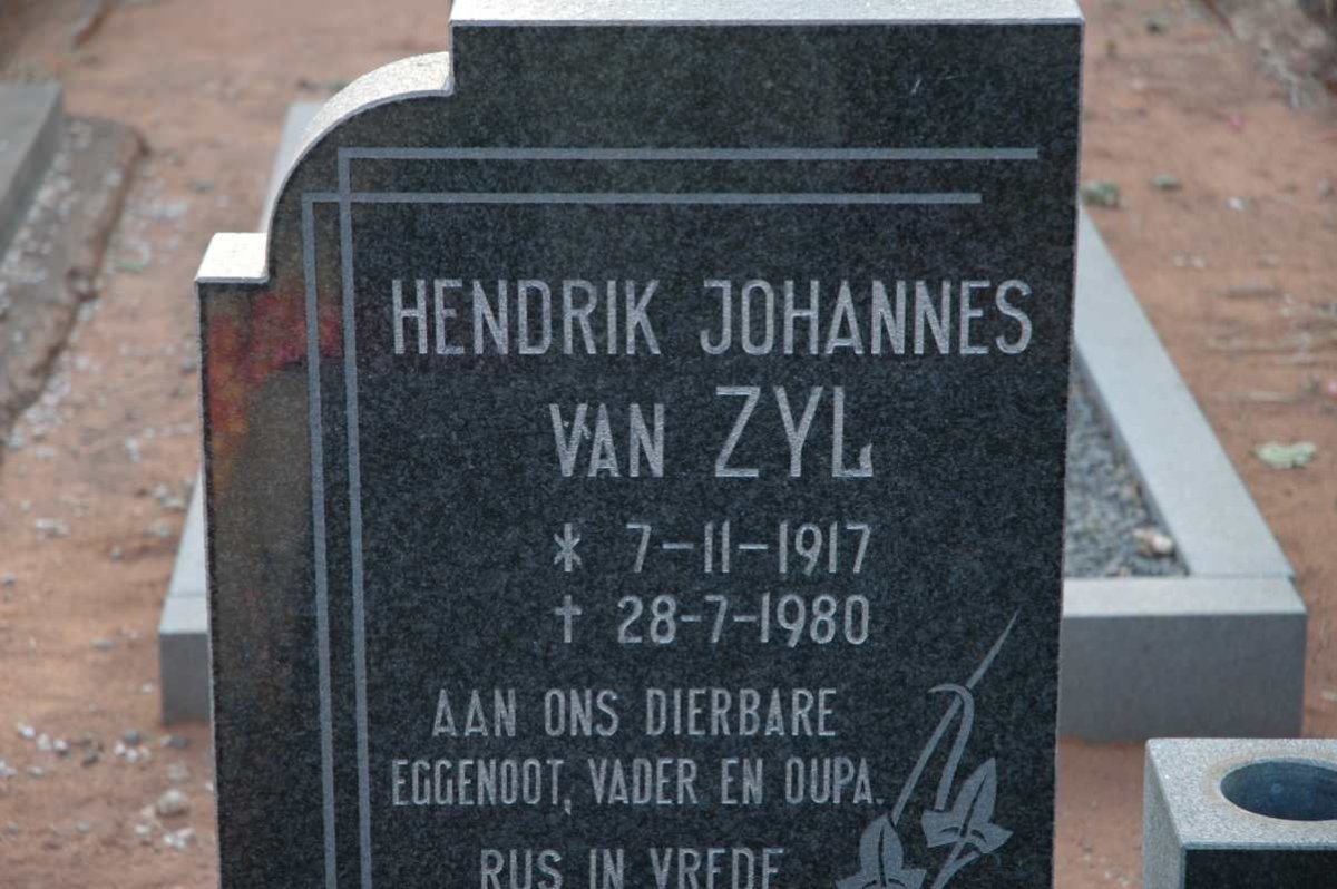 ZYL Hendrik Johannes, van 1917-1980