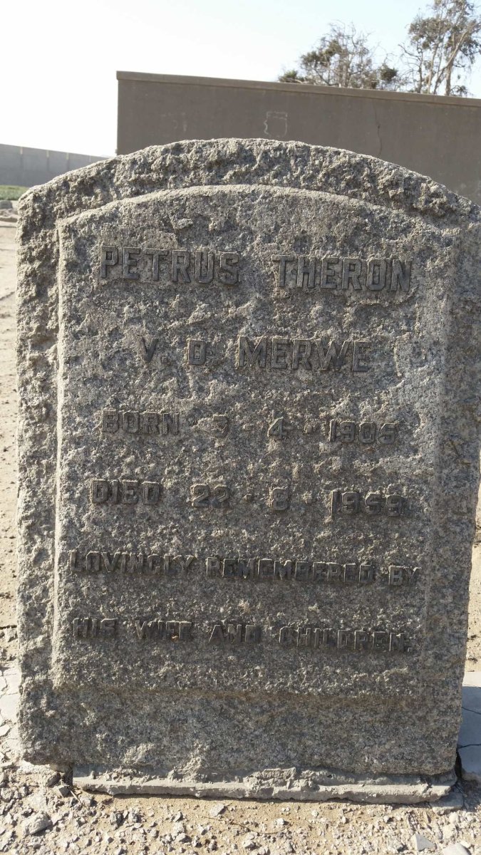 MERWE Petrus Theron, van der 1905-1959