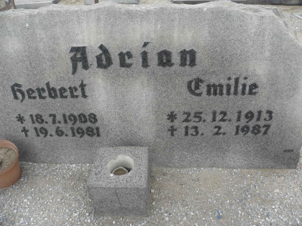 ADRIAN Herbert 1908-1981 &amp; Emilie 1913-1987