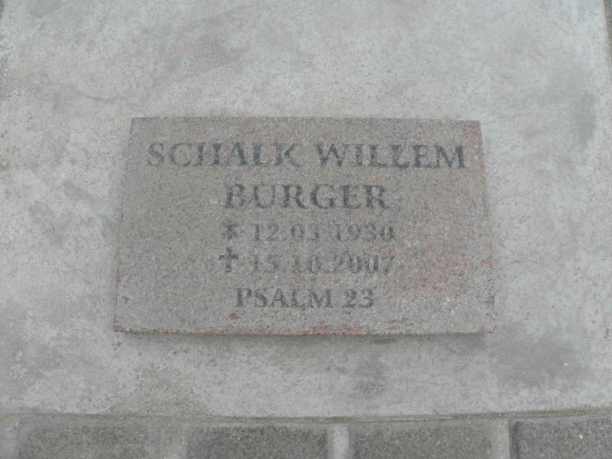 BURGER Schalk Willem 1930-2007