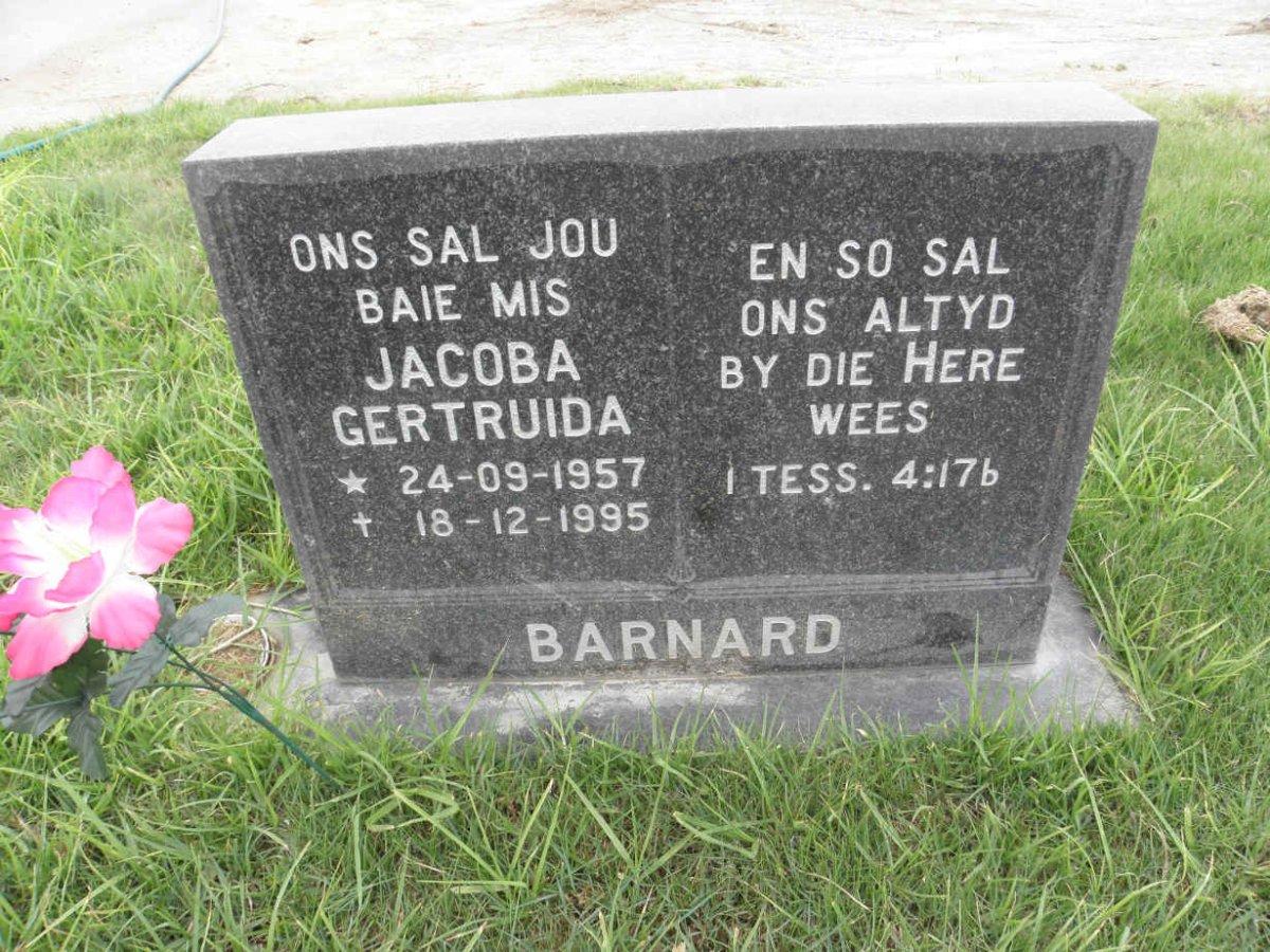 BARNARD Jacoba Gertruida 1957-1995