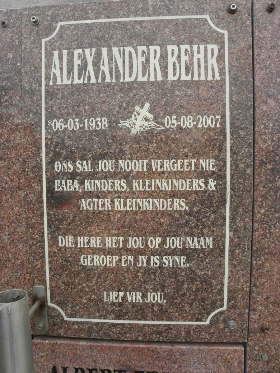 BEHR Alexander 1938-2007