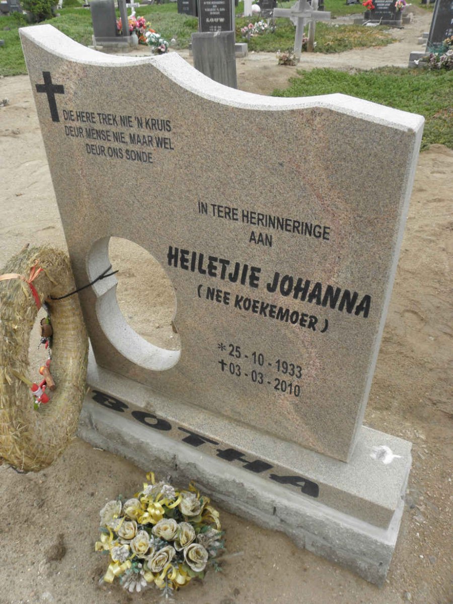 BOTHA Heiletjie Johanna nee KOEKEMOER 1933-2010